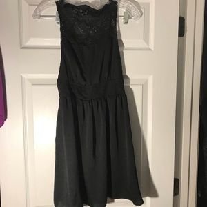 Black lace mini dress